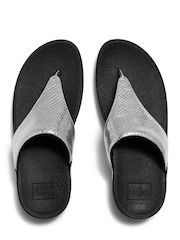 FitFlop Silver Lulu Metallic Snake Toe-post Sandals - Image 3 of 5