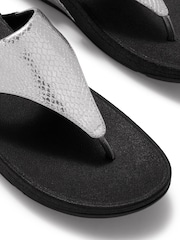FitFlop Silver Lulu Metallic Snake Toe-post Sandals - Image 5 of 5