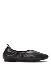 FitFlop Black Delicato Poise Leather Ballerinas - Image 2 of 5