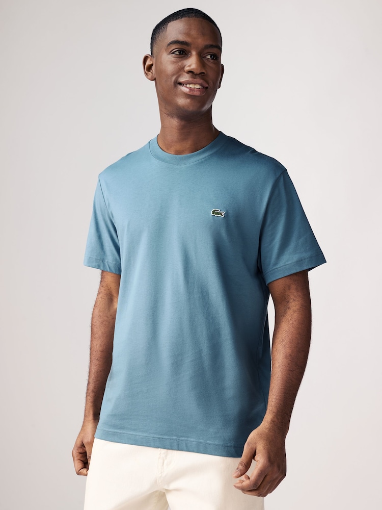 Светло-голубой - Lacoste Relaxed Fit Jersey 100% Cotton T-Shirt - Image 1 of 5