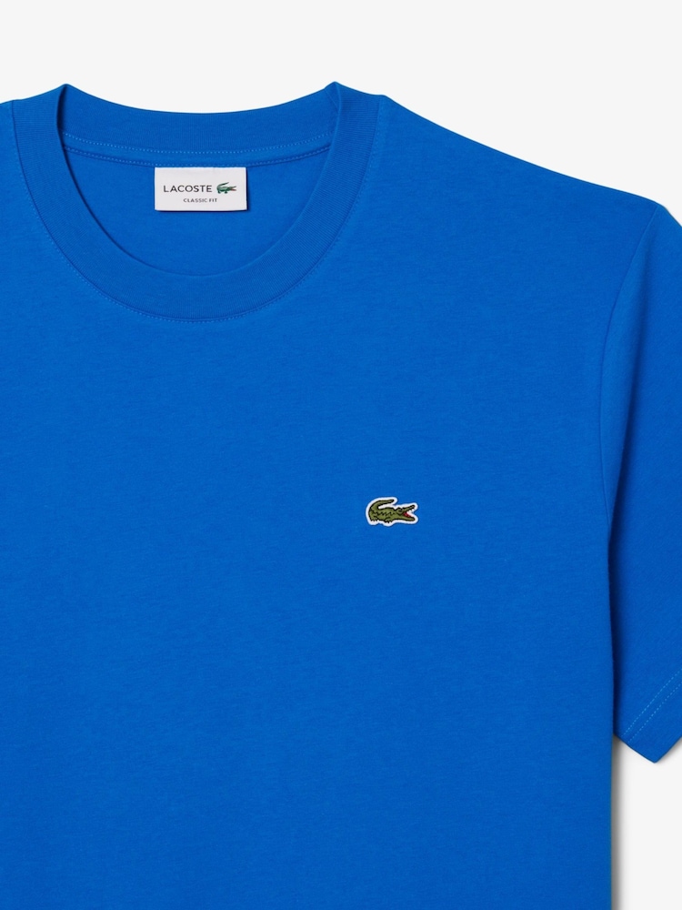 Синий - Lacoste Relaxed Fit Jersey 100% Cotton T-Shirt - Image 5 of 5
