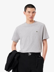 Серый - Lacoste Relaxed Fit Jersey 100% Cotton T-Shirt - Image 2 of 14