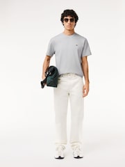 Серый - Lacoste Relaxed Fit Jersey 100% Cotton T-Shirt - Image 4 of 14