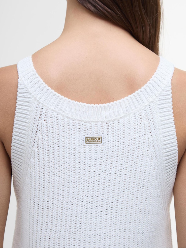 Wit - Barbour® International Dakota mouwloos gebreid vest van 100% katoen - Image 4 of 5
