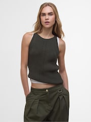 Barbour® International Dakota Sleeveless Knitted 100% Cotton Vest Top - Image 1 of 5
