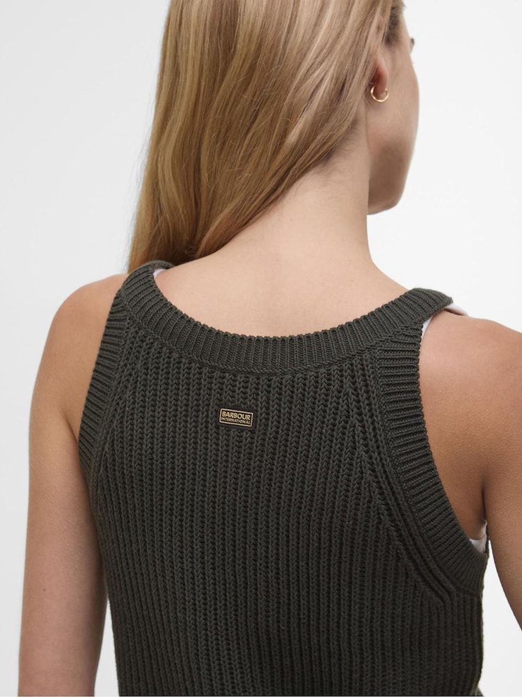 Zwart - Barbour® International Dakota mouwloos gebreid vest van 100% katoen - Image 4 of 5