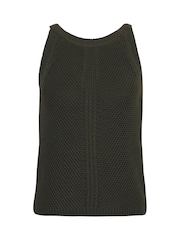 Barbour® International Dakota Sleeveless Knitted 100% Cotton Vest Top - Image 5 of 5