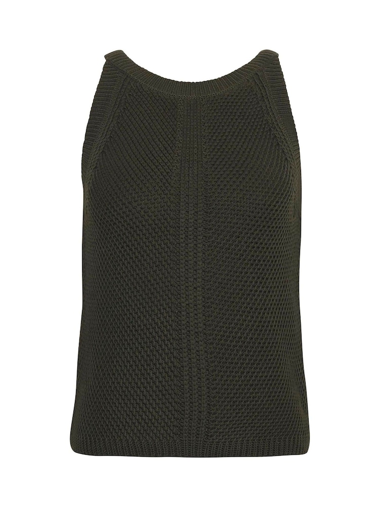 Barbour® International Dakota Sleeveless Knitted 100% Cotton Vest Top - Image 5 of 5