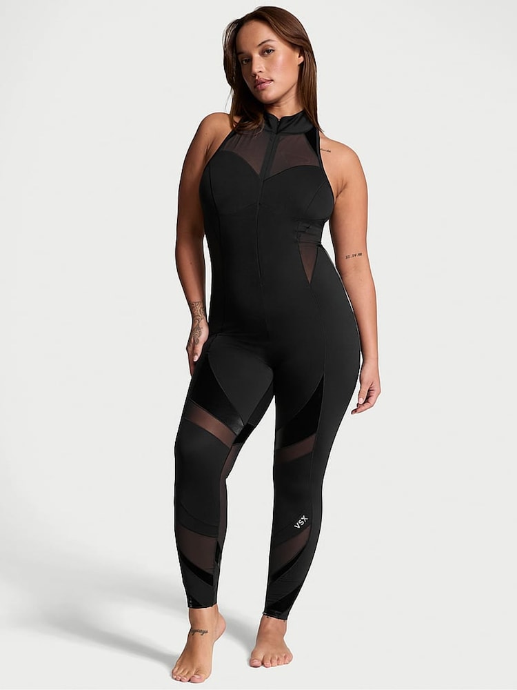 Victoria's Secret Black Activate™ Sheer Illusion Jumpsuit - Image 1 of 1