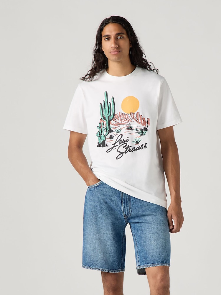Levi's® White Western Graphic Crewneck 100% Cotton T-Shirt - Image 1 of 2