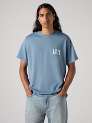 Levi's® Blue Relaxed Fit Short Sleeve 100% Cotton T-Shirt - Image 3 of 4