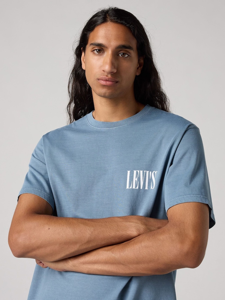 Levi's® Blue Relaxed Fit Short Sleeve 100% Cotton T-Shirt - Image 4 of 4