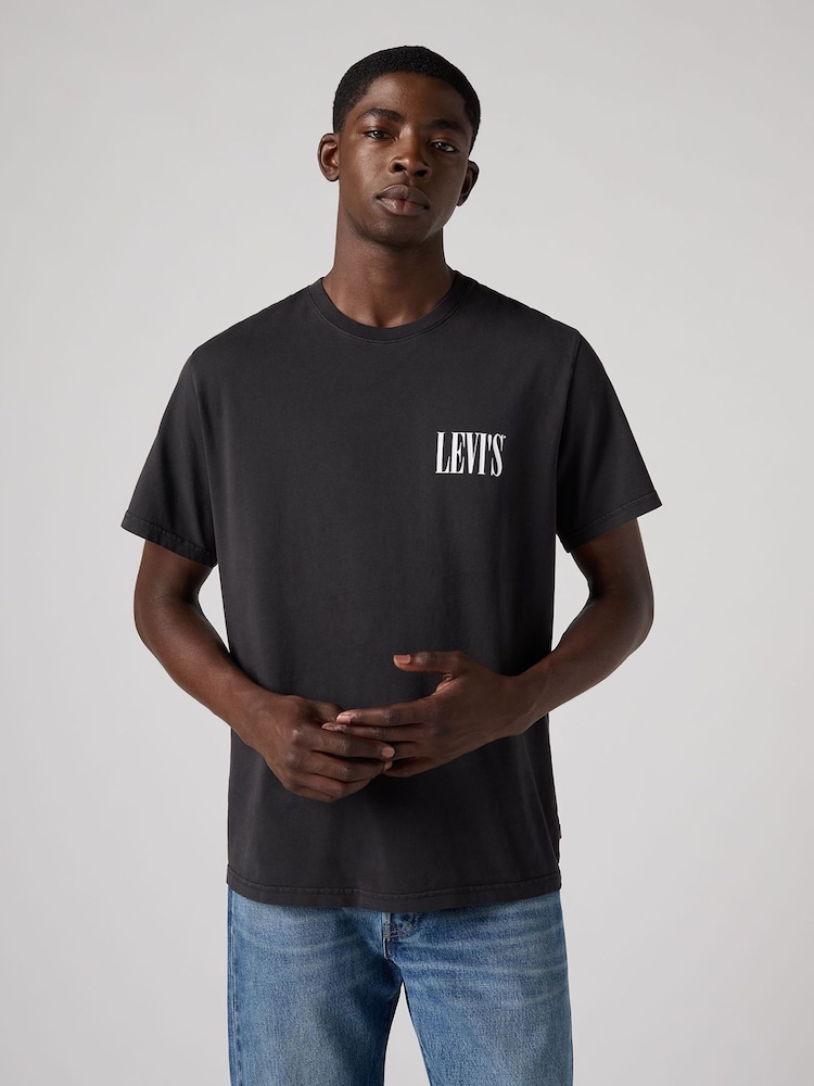 Levi's® Black Relaxed Fit Short Sleeve 100% Cotton T-Shirt - Image 1 of 4