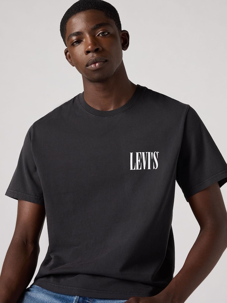 Levi's® Black Relaxed Fit Short Sleeve 100% Cotton T-Shirt - Image 3 of 4