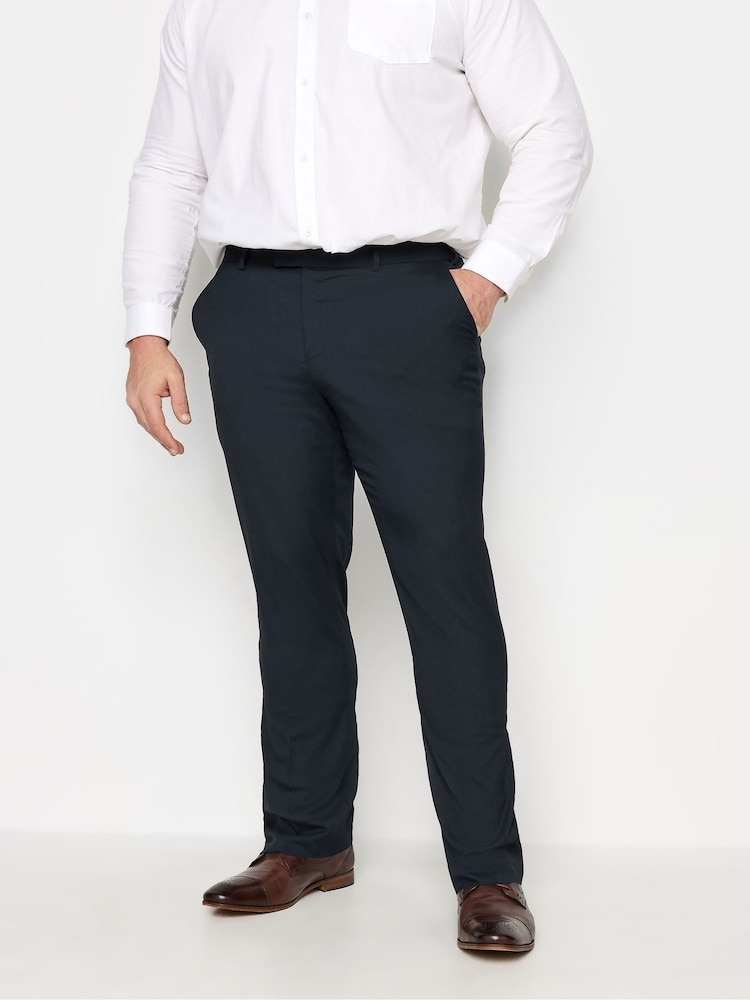 BadRhino Big & Tall Blue Plain Suit Trousers - Image 1 of 4