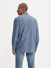 Levi's® Blue Barstow Western Standard Chambray 100% Cotton Shirt - Image 3 of 7
