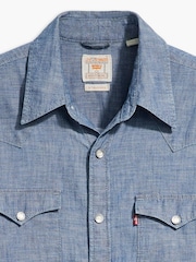 Levi's® Blue Barstow Western Standard Chambray 100% Cotton Shirt - Image 6 of 7
