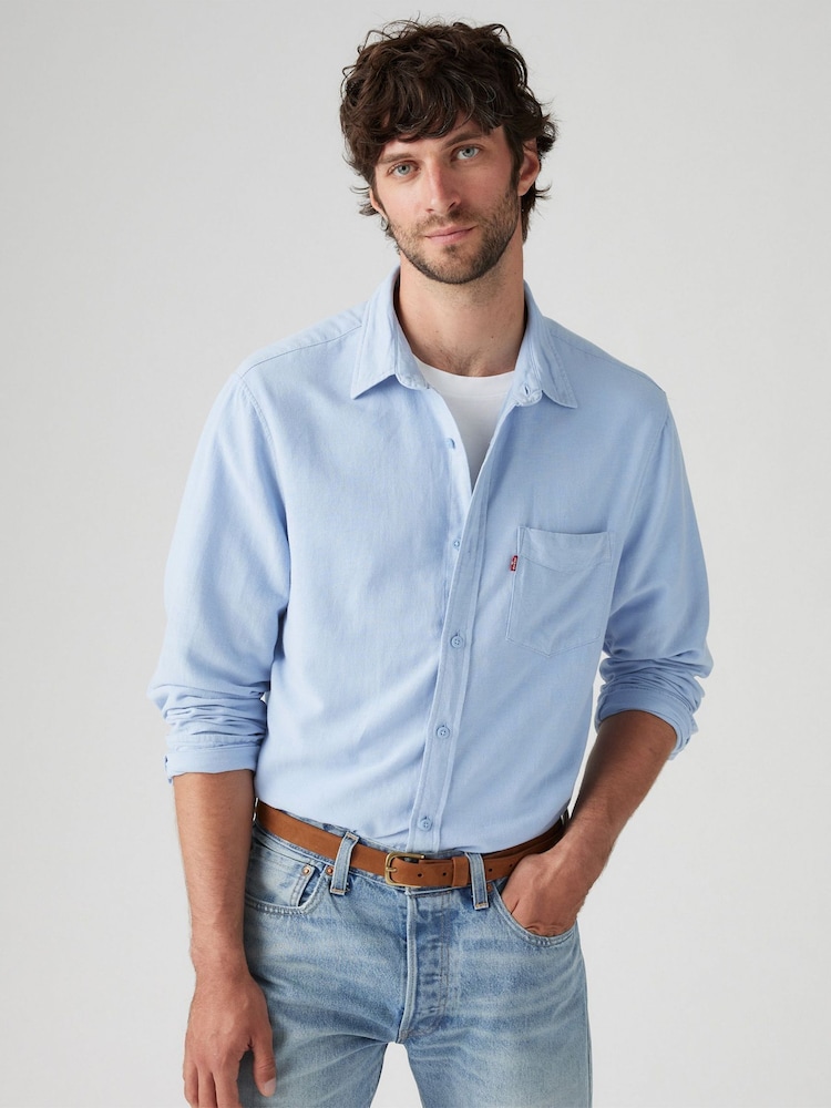 Blue Sunset 1 Pocket Standard Chambray Shirt - Image 1 of 8 Blue Sunset 1 Pocket Standard Chambray Shirt - Image 1 of 8