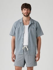 Levi's® Blue Short Sleeve Standard Camp 100% Cotton Shirt - Image 1 of 6