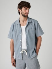 Levi's® Blue Short Sleeve Standard Camp 100% Cotton Shirt - Image 2 of 6