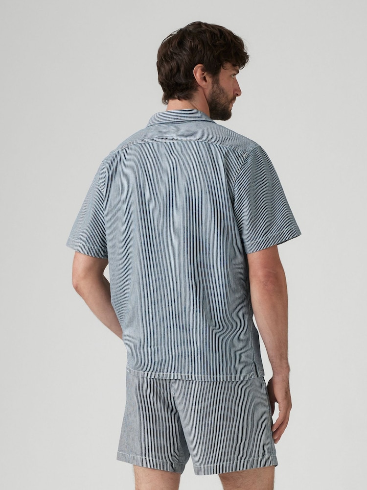 Blauw - Levi's® Short Sleeve Standard Camp 100% Cotton Shirt - Image 3 of 6