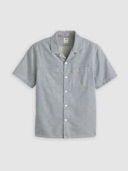 Levi's® Blue Short Sleeve Standard Camp 100% Cotton Shirt - Image 5 of 6