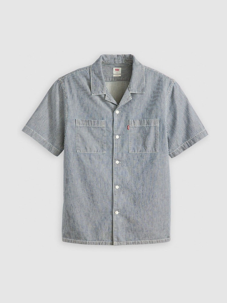 Blauw - Levi's® Short Sleeve Standard Camp 100% Cotton Shirt - Image 5 of 6