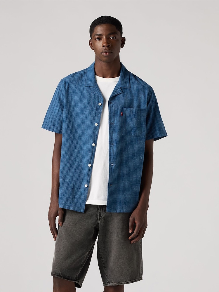 Levi's® Blue The Sunset Camp Dobby 100% Cotton Shirt - Image 1 of 2