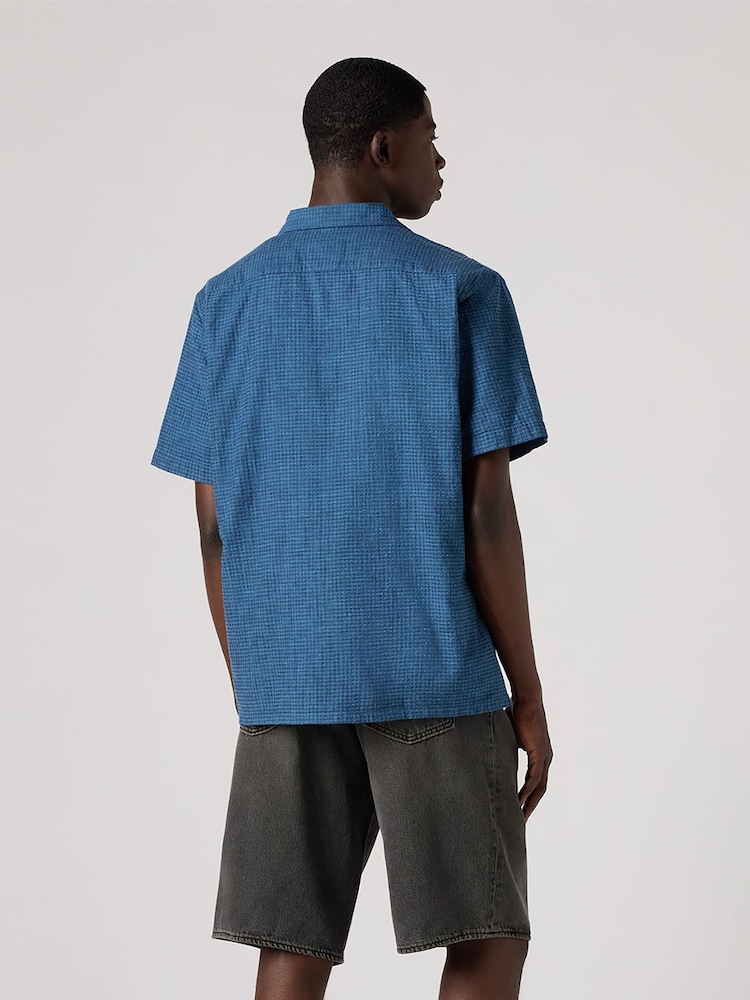Levi's® Blue The Sunset Camp Dobby 100% Cotton Shirt - Image 2 of 2