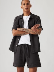 Levi's® Black Short Sleeve Standard Camp 100% Cotton Shirt - Image 3 of 6