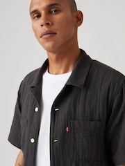 Levi's® Black Short Sleeve Standard Camp 100% Cotton Shirt - Image 4 of 6