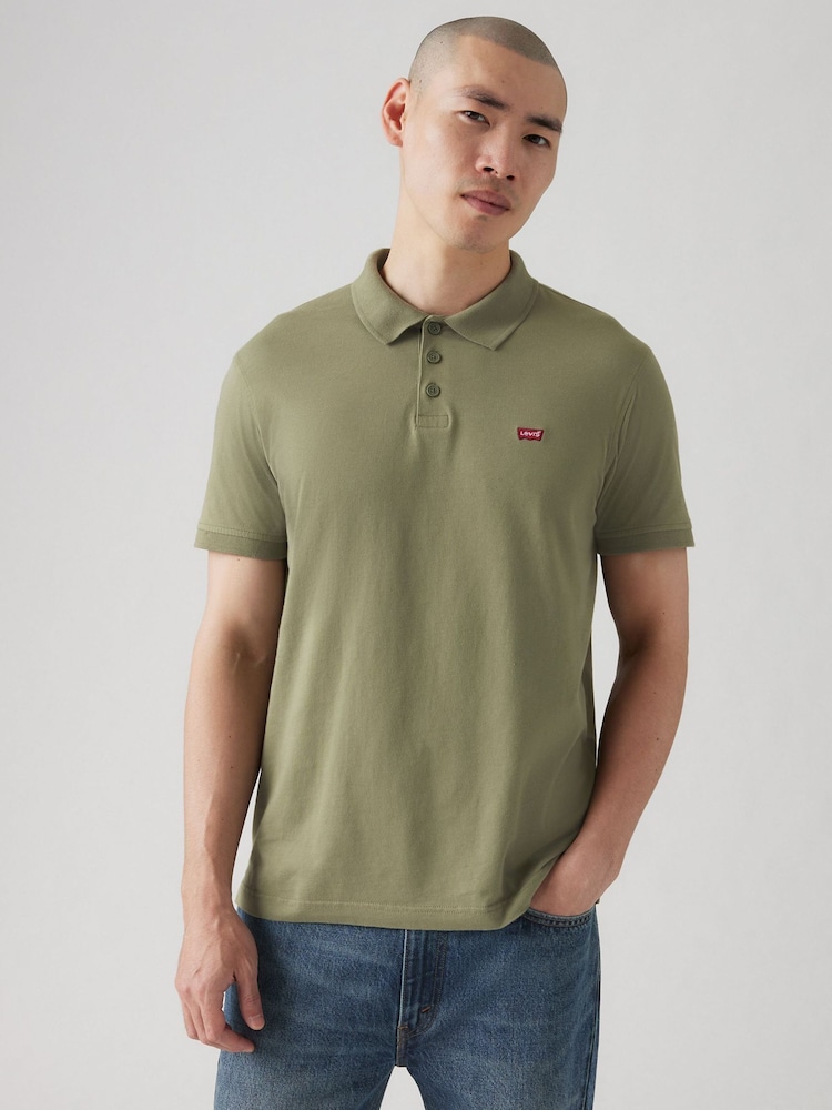Levi's® Green Housemark 100% Cotton Polo Shirt - Image 1 of 4 Levi's® Green Housemark 100% Cotton Polo Shirt - Image 1 of 4