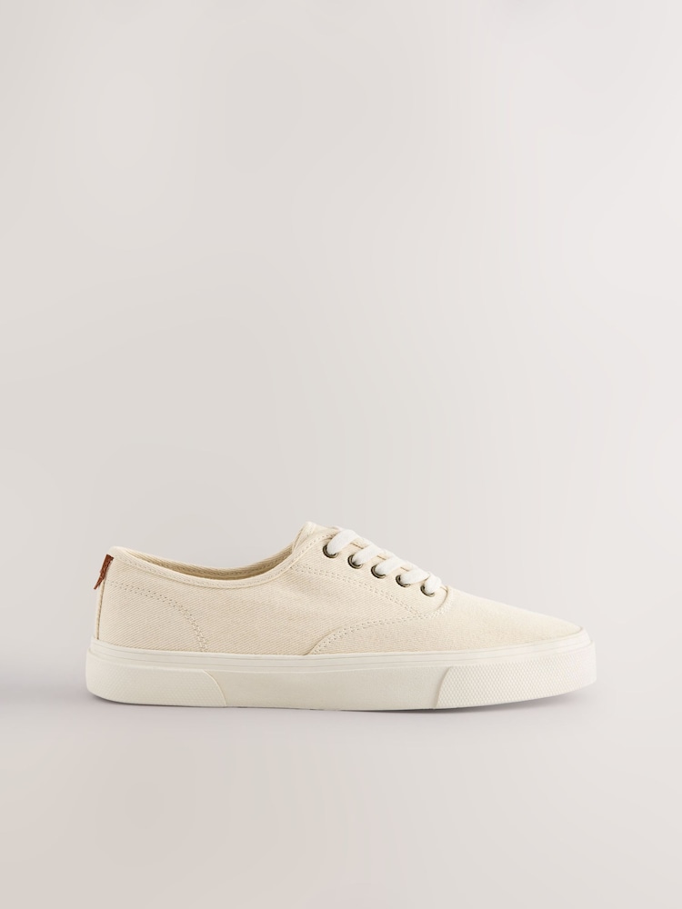 Cream Classic Canvas Pumps - Image 3 of 6