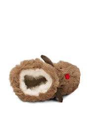Totes Brown Childrens Toddler Cosy Christmas Reindeer Bootie Slippers - Image 4 of 5