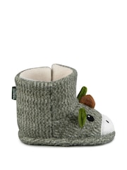 Totes Green Childrens Toddler Dino Bootie Slippers - Image 2 of 5