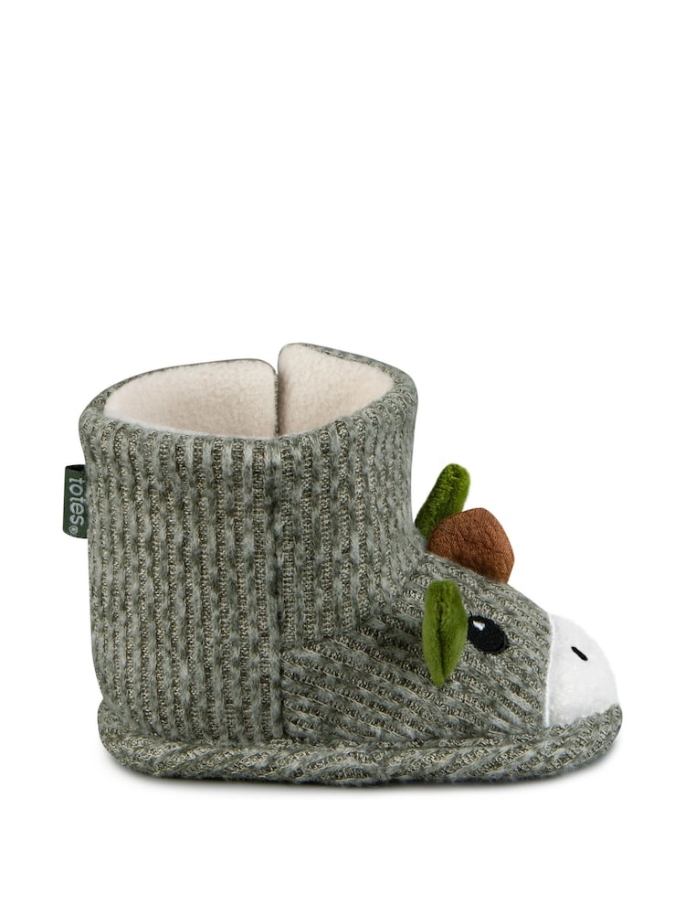 Totes Green Childrens Toddler Dino Bootie Slippers - Image 2 of 5