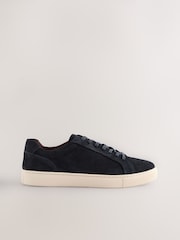 Navy Leather Trainers - Image 2 of 5
