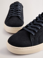 Navy Leather Trainers - Image 3 of 5