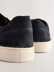 Navy Leather Trainers - Image 4 of 5