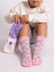 Totes Purple Toasties Childrens Original 2 Pack Socks - Image 1 of 5