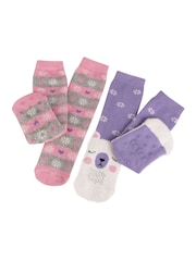 Totes Purple Toasties Childrens Original 2 Pack Socks - Image 3 of 5