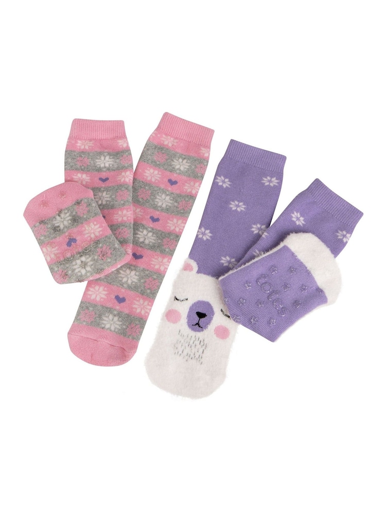Totes Purple Toasties Childrens Original 2 Pack Socks - Image 3 of 5