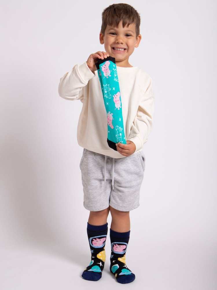 Totes Black Childrens George Pig Slipper Socks 2 Pair Pack - Image 2 of 5