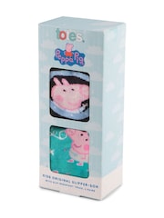 Totes Black Childrens George Pig Slipper Socks 2 Pair Pack - Image 3 of 5