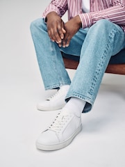 White Leather Trainers - Image 1 of 6
