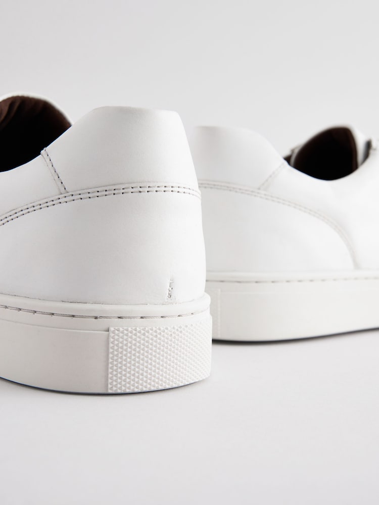 White Leather Trainers - Image 5 of 6