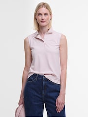 Barbour® Pink Bowford Sleeveless Polo Top - Image 1 of 4