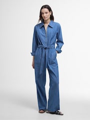 Barbour® Blue 100% Cotton Emmie Jumpsuit - Image 1 of 8