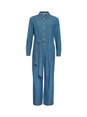 Barbour® Blue 100% Cotton Emmie Jumpsuit - Image 7 of 8