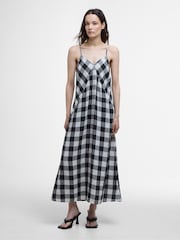 Barbour® Black 100% Linen Maya Midi Dress - Image 1 of 5